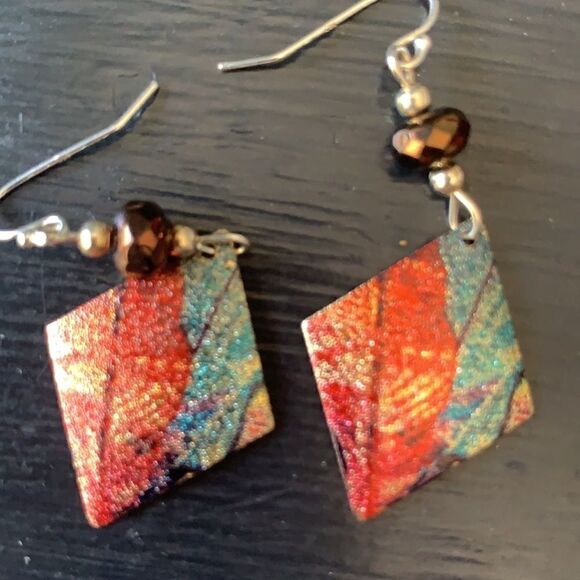 Handmade Metal Triangle earrings Size OS - Picture 2 of 4